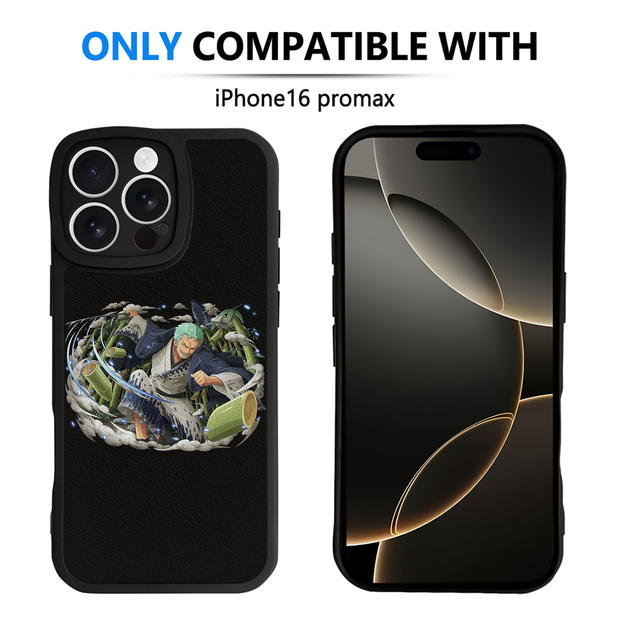 （画像用） ワンピース ロロノア・ゾロ ONE PIECE Roronoa Zoro 【iPhone 16シリーズ対応】シリコンスマホケース（レザー調） 材質：シリコン